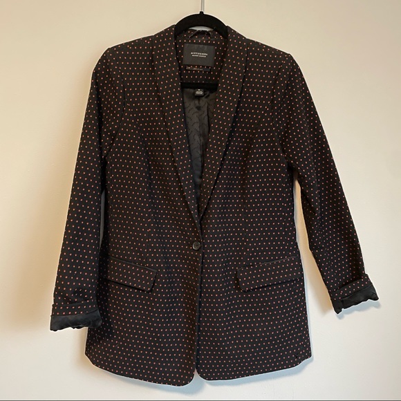 SCOTCH & SODA Tailored Stretch Jacquard Blazer in Black/Red Star - Picture 5 of 9